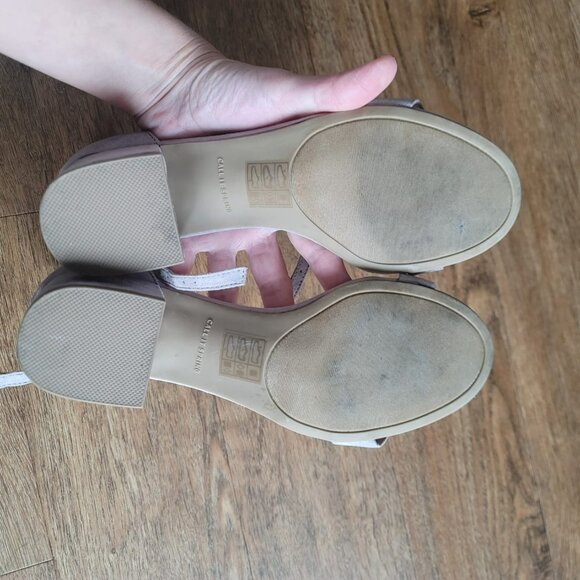 Call It Spring Suede Ankle Block Heel Sandals - Picture 4 of 4